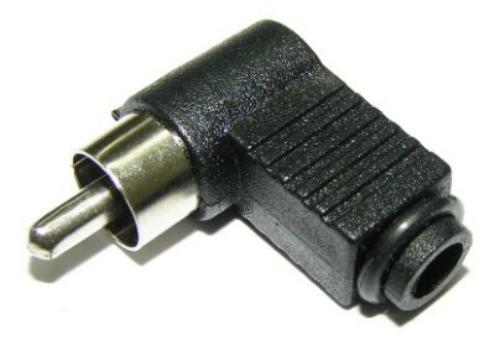 RCA Plug Plastic Right Angle Black 